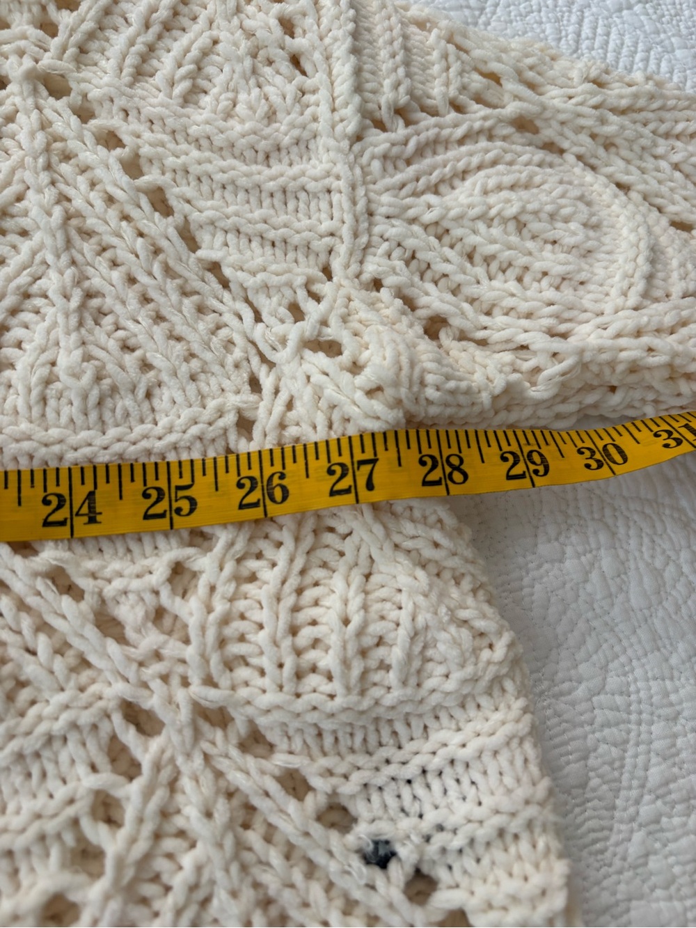 POL Open-Work Cable-Knit Cropped Turtleneck Sweater. Cream Size Small. Nice! - Picture 10 of 16